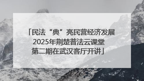 民法“典”亮民营经济发展 2025年荆楚普法云课堂第二期在武汉客厅开讲